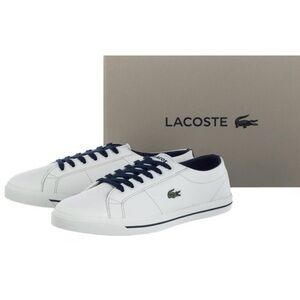 Lacoste Kids' Riberac 119 Low Top Trainers OffWhite Navy Size 4.5 Good Condition